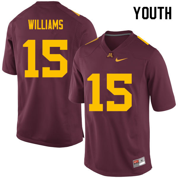 Youth #15 Everett Williams Minnesota Golden Gophers College Football Jerseys Sale-Maroon - Click Image to Close